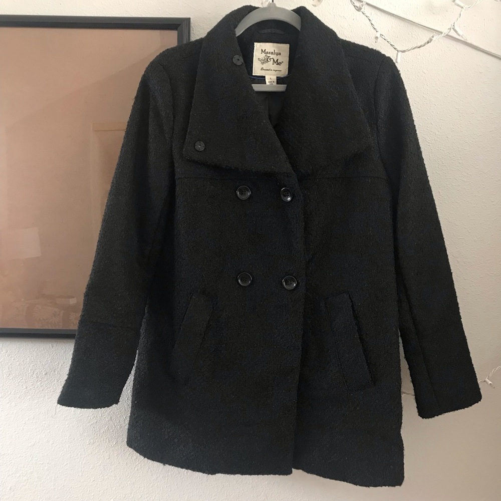 Maralyn & Me Black Peacoat